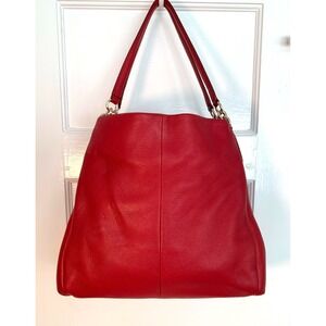 VTG Coach Madison Phoebe Lipstick Red Leather Hobo Shoulder Bag (retail $395)